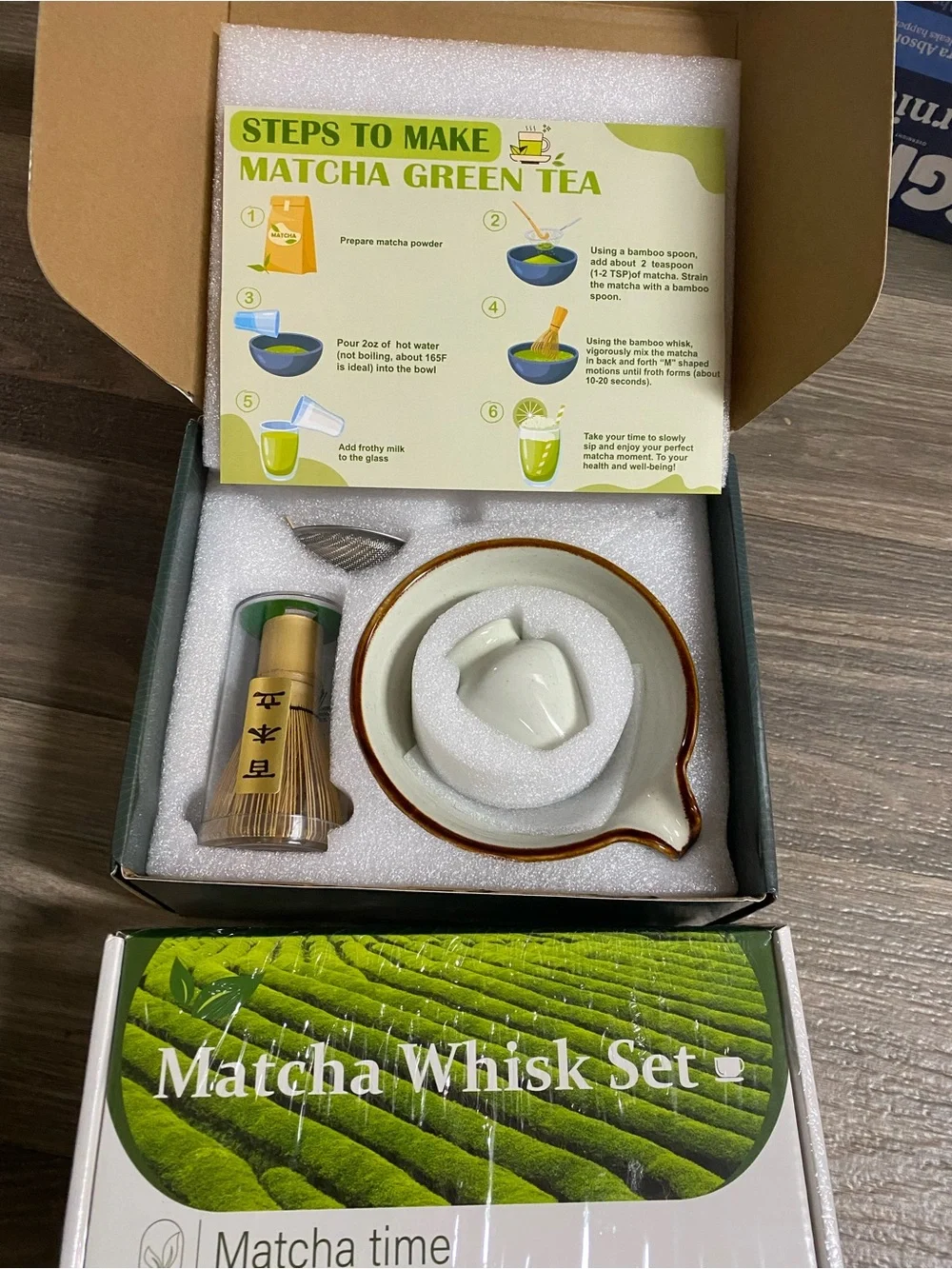 Matcha Whisk Set - Green and Yellow Packaging